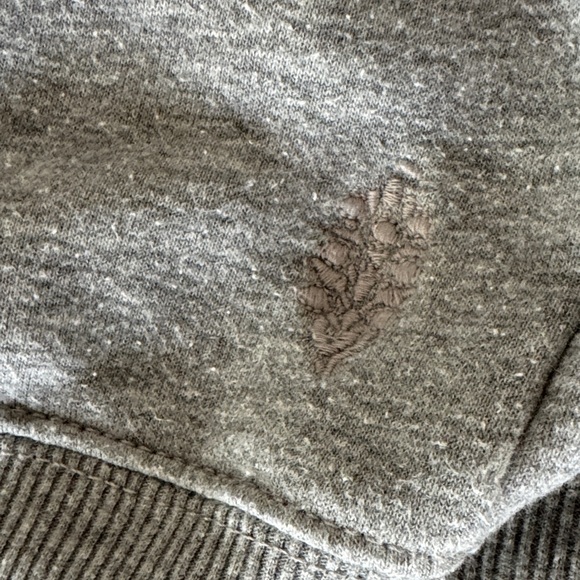 Free People  Sweatshirt with Black & White Appliqué Floral Motif (on back) - Picture 4 of 7